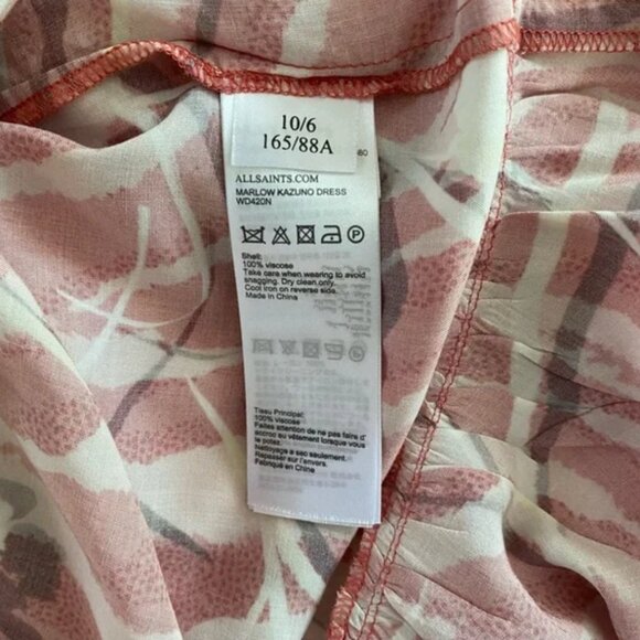 ALLSAINTS PRINTED MARLOW KAZUNO WRAP DRESS - NWOT - Picture 8 of 9
